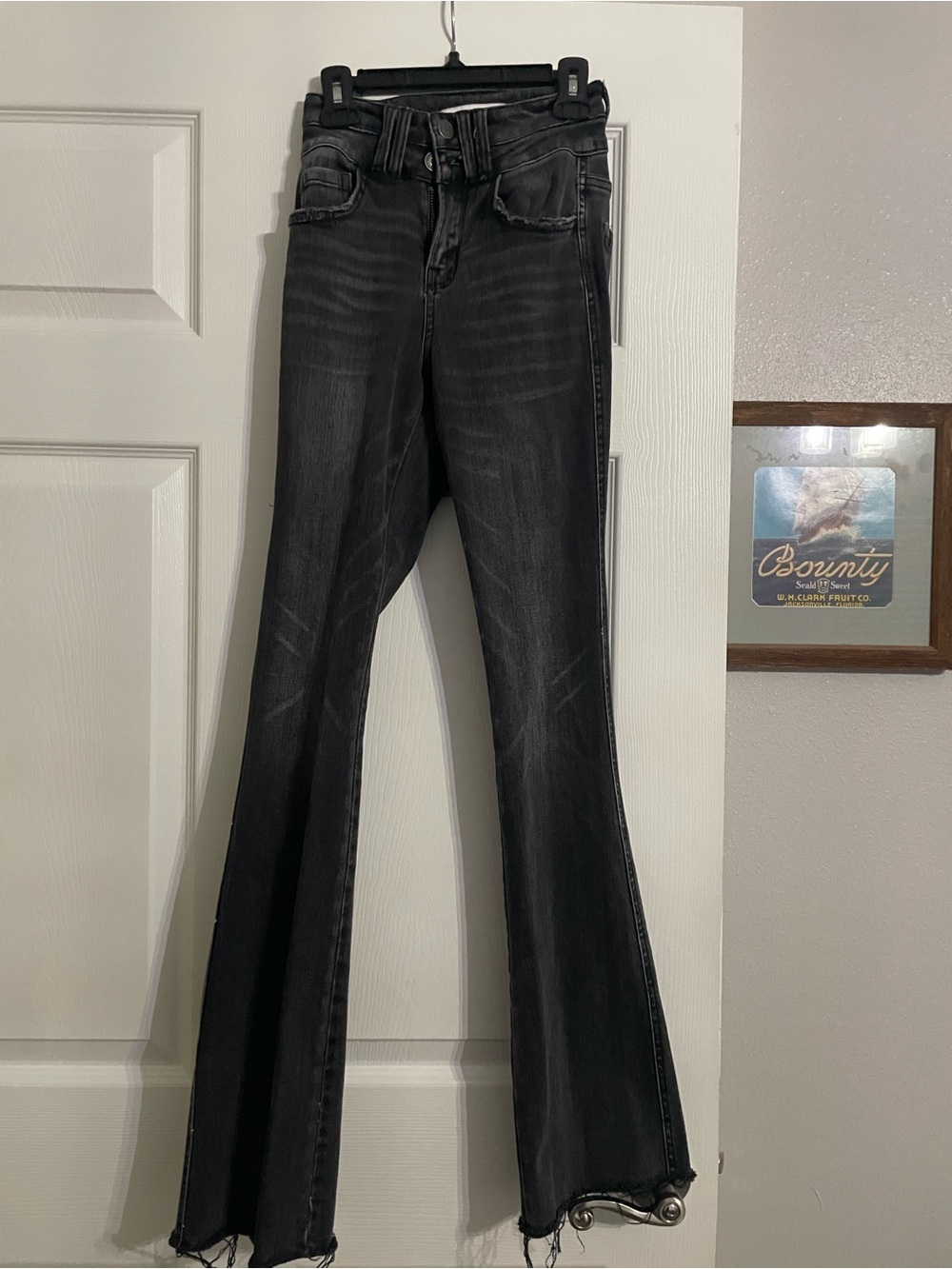 Flying Monkey Black Washed High-Rise Flare Jeans